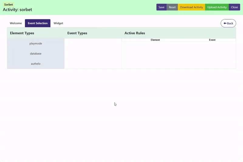 Event Selection Tab