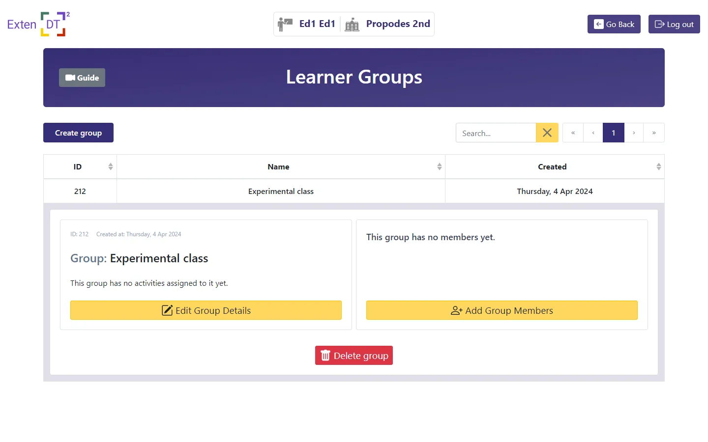 Group details