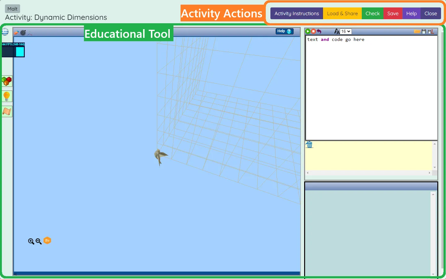 The activity page